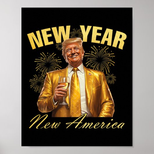 Nieuw Jaar Nieuwe Amerika Gelukkig Nieuwjaarfeest  Poster (Voorkant)