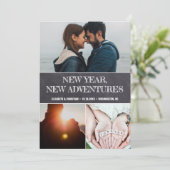 Nieuw jaar Nieuwe avonturen Foto Collage Wedding Save The Date (Staand voorkant)