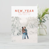 Nieuw jaar nieuwe avontuurlijke fotokaart (Staand voorkant)
