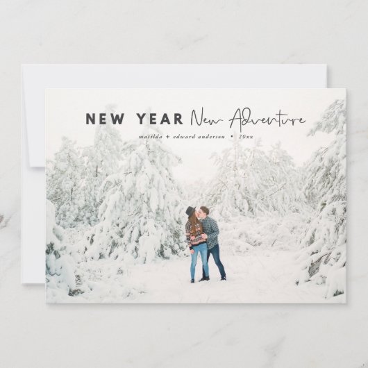 Nieuw jaar nieuwe avontuurlijke fotokaart (Voorkant)