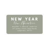 Nieuw jaar nieuwe avontuurvakantie etiket (Voorkant)