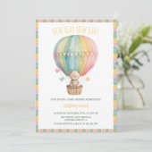 Nieuw Jaar Nieuwe Baby Teddy Bear Baby shower Kaart (Staand voorkant)