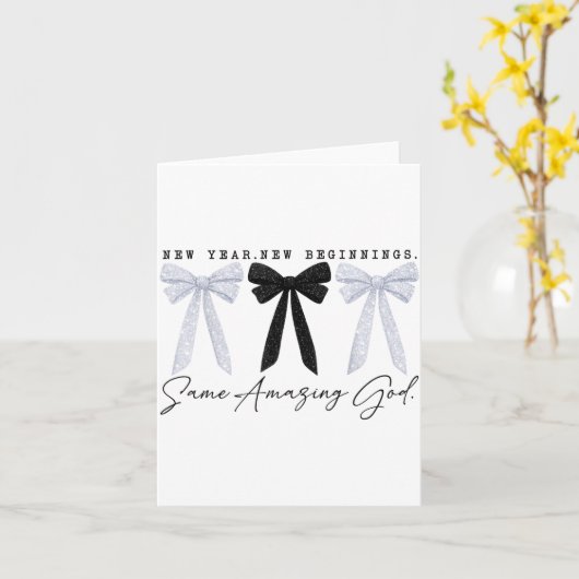 Nieuw Jaar Nieuwe Beginnen Dezelfde Prachtige God  Kaart (Gele Bloem)