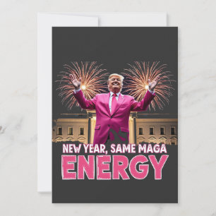 Nieuw Jaar Nieuwe MAGA Energie Trump Inauguratie Feestdagenkaart
