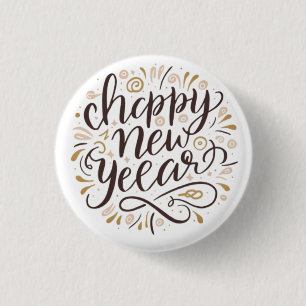 NIEUW JAAR NIEUWE START, Gelukkig Nieuwjaar Ronde Button 3,2 Cm