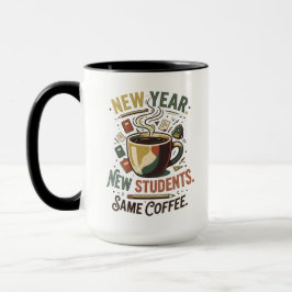 Nieuw Jaar Nieuwe Studenten Dezelfde Koffie Lerare Mok