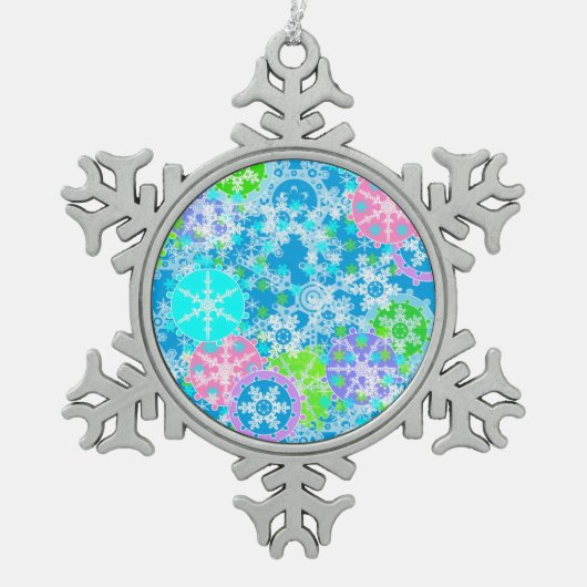 Nieuw jaar ontwerp tin sneeuwvlok ornament (Voorkant)