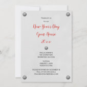 Nieuw jaar Open House Green Silver Star Decoration Kaart (Achterkant)