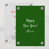 Nieuw jaar Open House Green Silver Star Decoration Kaart (Voorkant / Achterkant)