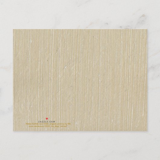 Nieuw jaar P van het schilderen van de buffelkok v Uitnodiging Briefkaart (Achterkant)