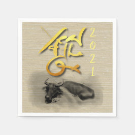 Nieuw jaar PN van het oorspronkelijke waterbuffel Servet