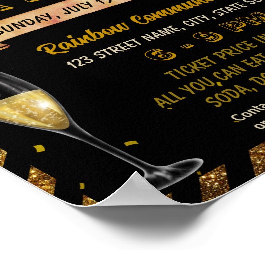 Nieuw Jaar Raffle evenement sjabloon Poster (Hoek)