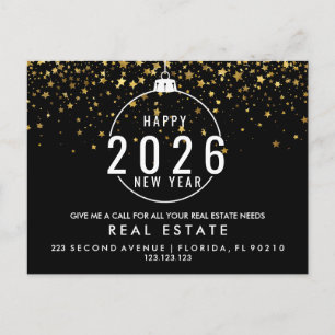 NIEUW JAAR Real Estate Marketing Briefkaart