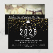 NIEUW JAAR Real Estate Marketing Briefkaart (Voorkant / Achterkant)