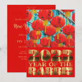 Nieuw jaar Rode Gold Chinese waterkonijn Kaart (Voorkant / Achterkant)