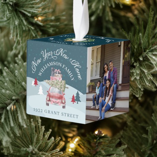 Nieuw jaar: Rode Retro auto auto's Decoratie (Boom)