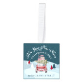 Nieuw jaar: Rode Retro auto auto's Decoratie (Voorkant)