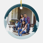 Nieuw jaar: Rode Retro auto auto's Keramisch Ornament (Achterkant)