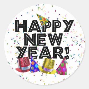 NIEUW JAAR! RONDE STICKER