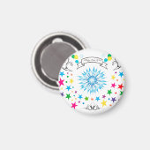 Nieuw jaar: snowflake magneet (Voorkant / Achterkant)