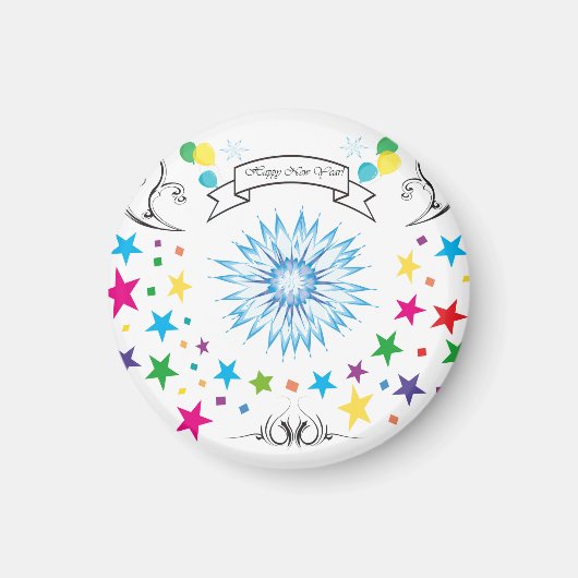 Nieuw jaar: snowflake magneet (Voorkant)