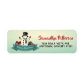 Nieuw jaar Snowman Return Address Label (Voorkant)