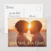 Nieuw jaar sparen het Briefkaart van de Datum (Voorkant / Achterkant)