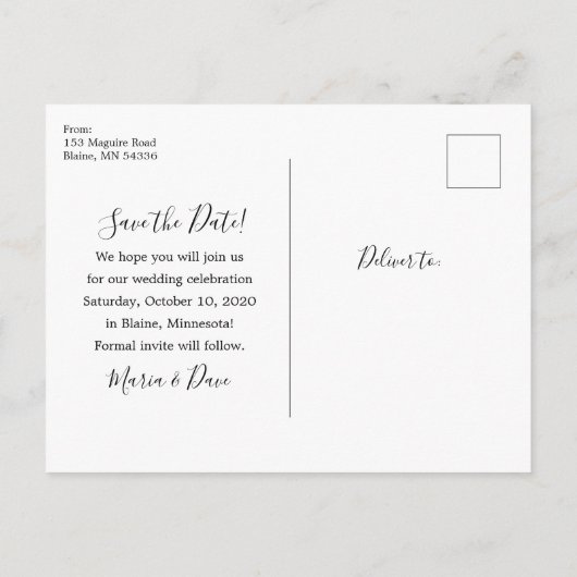 Nieuw jaar sparen het Briefkaart van de Datum (Achterkant)