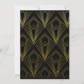 Nieuw jaar: Speakeasy Party Black Gold Art Deco Kaart (Achterkant)