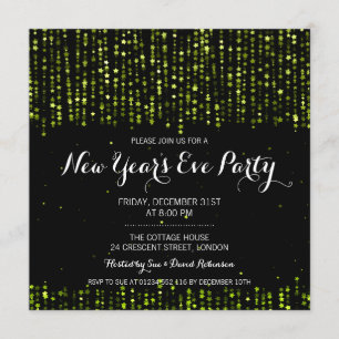 Nieuw jaar Star Confetti Green Kaart