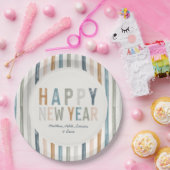 Nieuw jaar: terracotta blue typografie moderne papieren bordje (Feest)