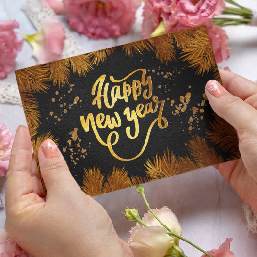 Nieuw jaar Uitnodiging Pine Gold Company Party