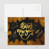 Nieuw jaar Uitnodiging Pine Gold Company Party (Voorkant / Achterkant)