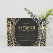 NIEUW JAAR VAN DE EVE PARTIJINVITATIE | Golden Pea Kaart (Staand voorkant)