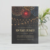 NIEUW JAAR VAN DE EVE PARTIJINVITATIE | String Lig Kaart (Staand voorkant)