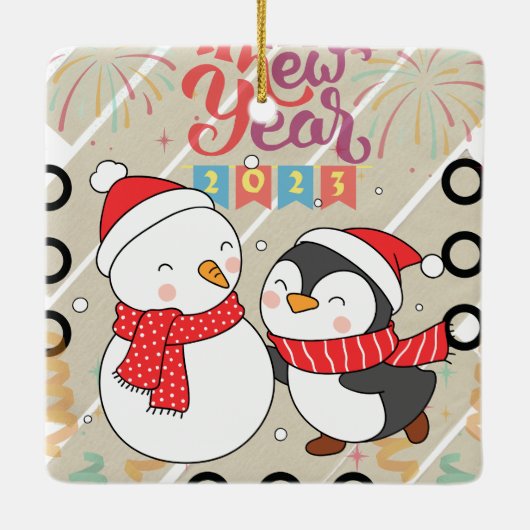 NIEUW JAAR VAN DE HEARTSTOPPER KERAMISCH ORNAMENT (Achterkant)