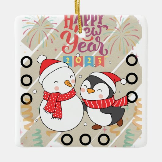 NIEUW JAAR VAN DE HEARTSTOPPER KERAMISCH ORNAMENT (Voorkant)