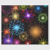 Nieuw jaar van de omslag van het vuurwerkpartijpat cadeaupapier (Vlak)