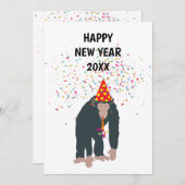 Nieuw jaar van de partij Chimpanzee-apen Feestdagenkaart (Voorkant / Achterkant)