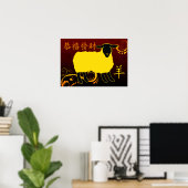 nieuw jaar van de schapen in china poster (Thuiskantoor)