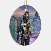 NIEUW JAAR VAN EEN CYBORG Blue Sapphire Keramisch Ornament (Rechts)