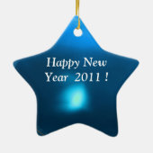 NIEUW JAAR VAN EEN CYBORG Blue Sapphire Star Keramisch Ornament (Achterkant)