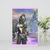 NIEUW JAAR VAN EEN CYBORG BRIEFPAPIER (Staand voorkant)