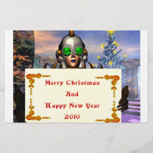 NIEUW JAAR VAN EEN CYBORG BRIEFPAPIER