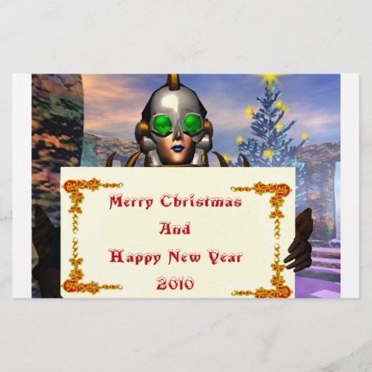 NIEUW JAAR VAN EEN CYBORG BRIEFPAPIER (Voorkant)