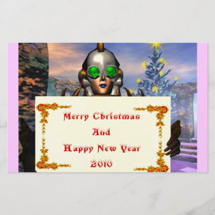 NIEUW JAAR VAN EEN CYBORG BRIEFPAPIER