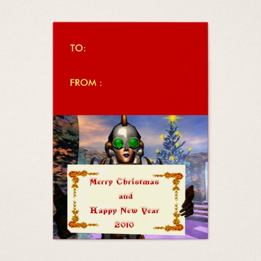 NIEUW JAAR VAN EEN CYBORG-cadeau label Visitekaartje (Voorkant)