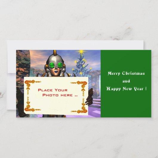 NIEUW JAAR VAN EEN CYBORG FEESTDAGENKAART (Voorkant)