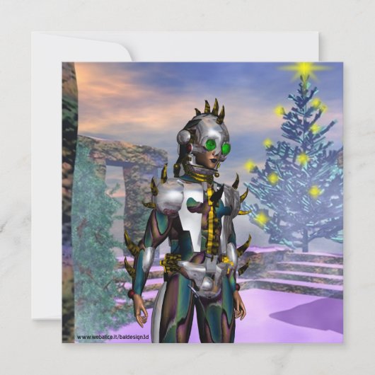 NIEUW JAAR VAN EEN CYBORG FEESTDAGENKAART (Voorkant)