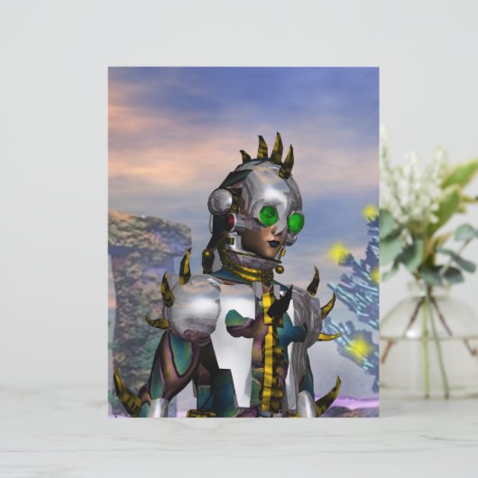 NIEUW JAAR VAN EEN CYBORG-GEGEVENS (Staand voorkant)